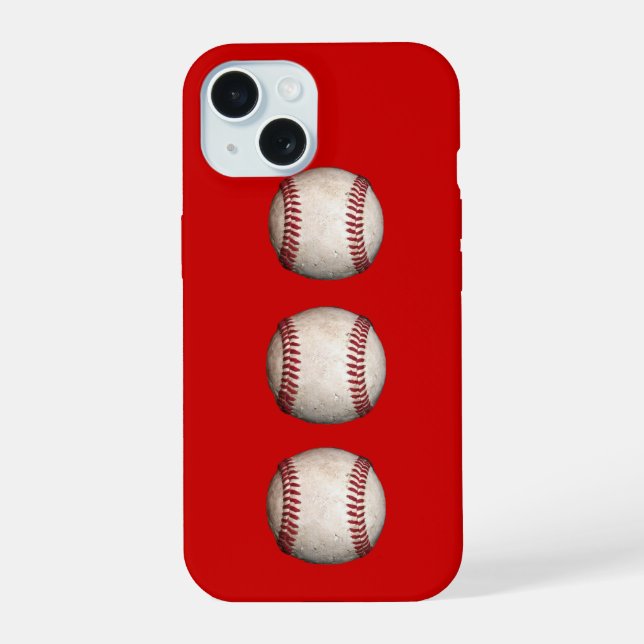 Coque iPhone 15 Baseballs à la suite (Verso)