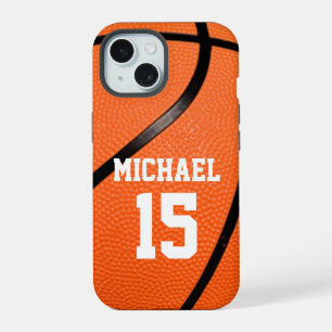 Coque iPhone 15 Basketball Votre Nom