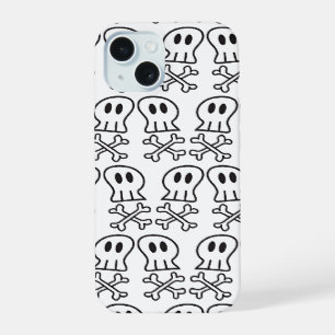 Coque iPhone 15 Bateau de pirate de dessin animé crânes os amusant