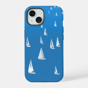 Coque iPhone 15 Bateaux à voile en mer bleu profond - Regatta Bate