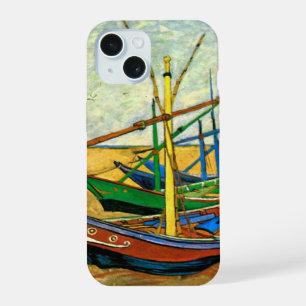 Coque iPhone 15 Bateaux de pêche sur la plage à Saintes-Maries de