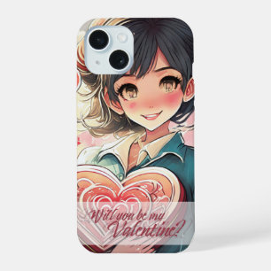 Coque iPhone 15 Be My Valentine in Manga Style 31470