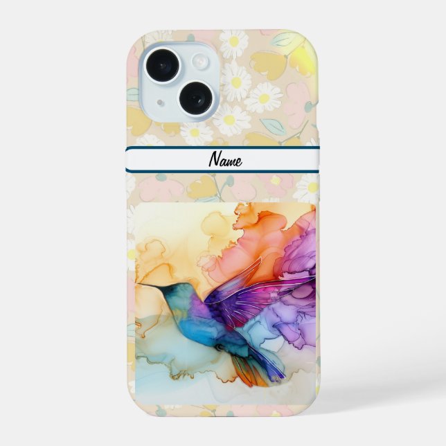 Coque iPhone 15 Beau colibri (Verso)
