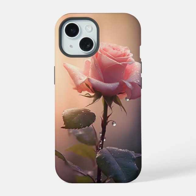 Coque iPhone 15 Beau Jardin Floral Fleur Rose (Verso)