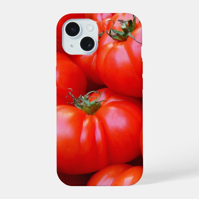 Coque iPhone 15 Beaucoup de tomates rouges mûres (Verso)