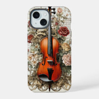 Beauté de violon, ornement floral généré par l'IA,
