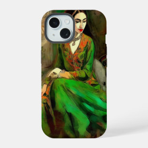 Coque iPhone 15 Beauté en vert