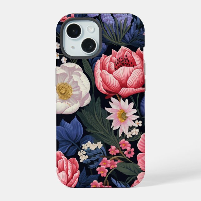 Coque iPhone 15 Belles fleurs (Verso)
