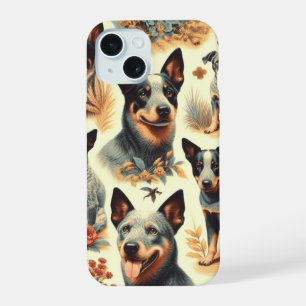 Coque iPhone 15 Bétail Australien Vintage Sans Couture