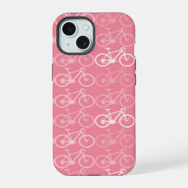 Coque iPhone 15 bicyclettes ROSE (Verso)