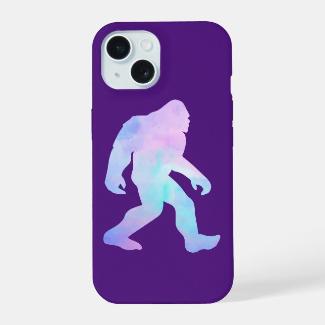 Coque iPhone 15 Bigfoot aquarelle (Verso)