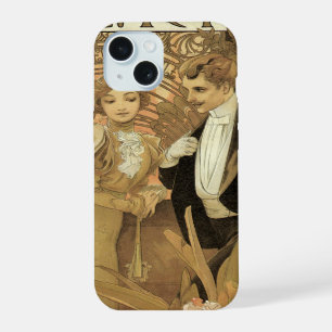 Coque iPhone 15 Biscuits vintages Art Nouveau Flirt, Alphonse Much