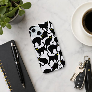 Coque iPhone 15 Black Cats on White