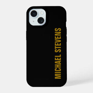 Coque iPhone 15 Black Gold Color Professional Ajouter un nom