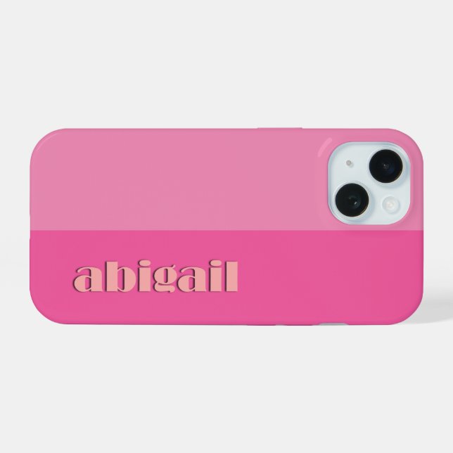 Coque iPhone 15 Bloc de couleurs avec personnalisation (Verso Horizontal)