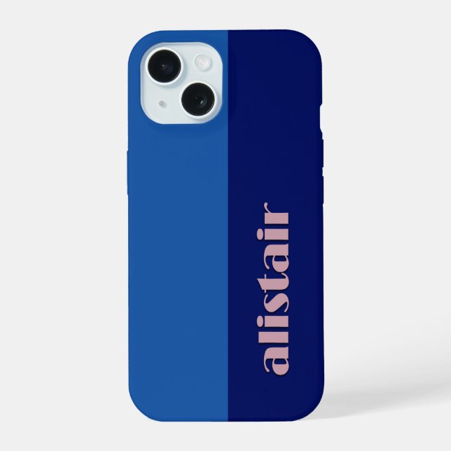 Coque iPhone 15 Bloc de couleurs avec personnalisation (Verso)