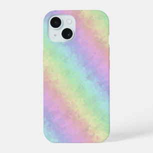 Coque iPhone 15 Blocs dans Pastel Colors 3D Rainbow Art