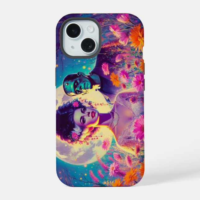 Coque iPhone 15 Blooms électriques (Verso)