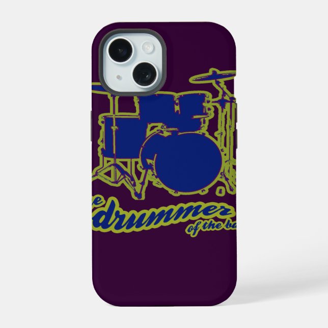 Coque iPhone 15 Blue Drums / batteur (Verso)