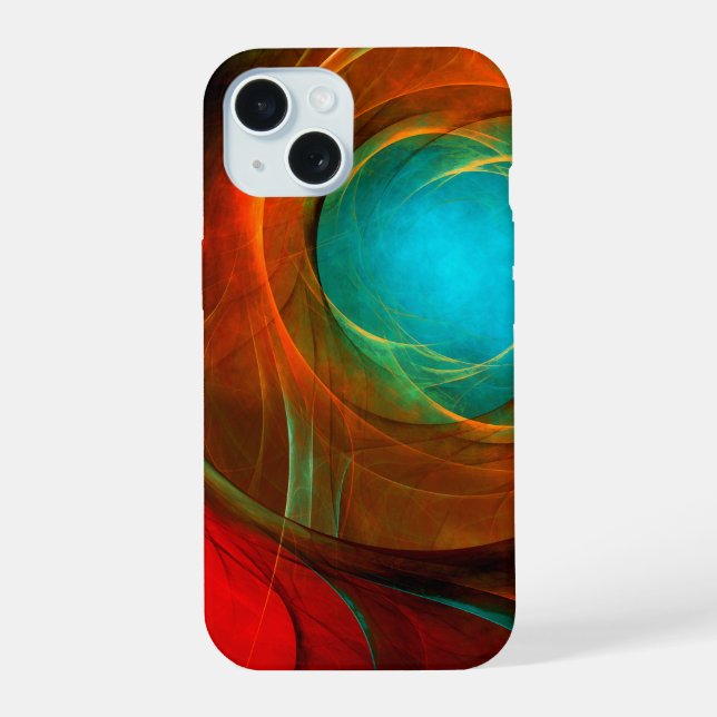 Coque iPhone 15 Blue Eye Moderne Abstrait Art Cool Motif #16 (Verso)