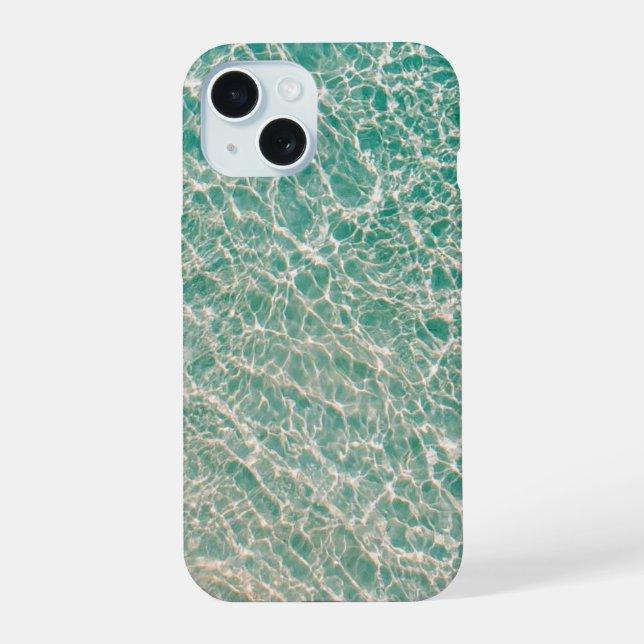 Coque iPhone 15 Blue Ocean Summer Beach Waves (Verso)