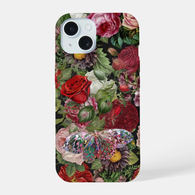 Coque iPhone 15 Boho Roses (Verso)