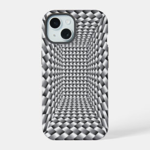 Coque iPhone 15 Boîte en acier inoxydable Tissage Illusion