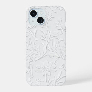 Coque iPhone 15 Boîtier de téléphone Embossé blanc immaculé