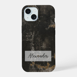 Coque iPhone 15 Boîtier de téléphone en cuir brisé avec du bois ex
