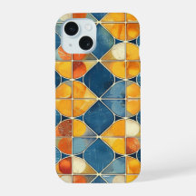 Boîtier de téléphone en mosaïque de diamant rétro