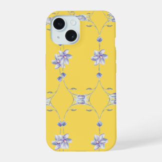 Coque iPhone 15 Boîtier de téléphone floral clair