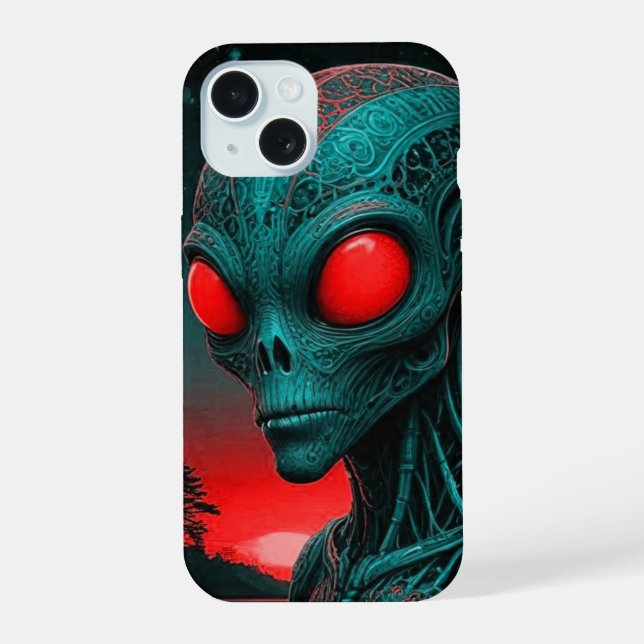 Coque iPhone 15 Boîtier de téléphone iPhone 15 à thème Alien (Verso)