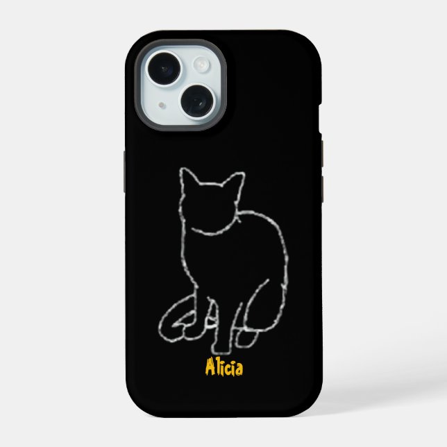 Coque iPhone 15 Boîtier de téléphone pour chat personnalisable (Verso)