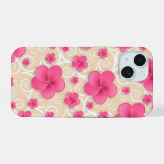 Coque iPhone 15 Boîtier de téléphone rose floral