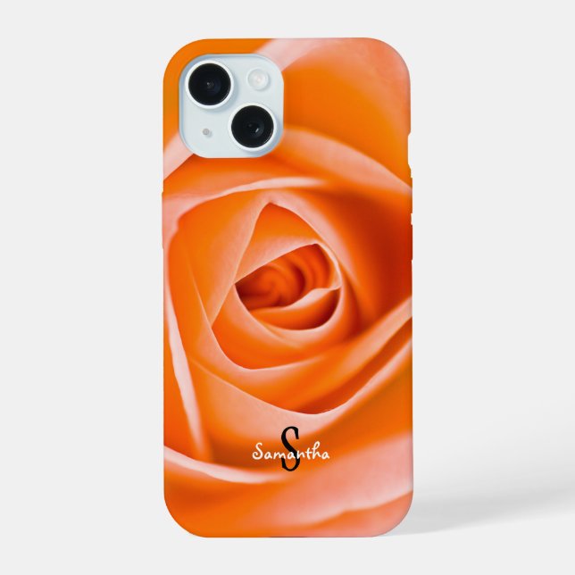 Coque iPhone 15 Boîtier de téléphone Rose Orange (Verso)