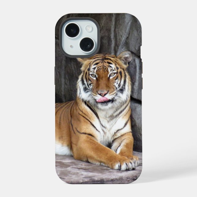 Coque iPhone 15 Boîtier de téléphone Tiger (Verso)