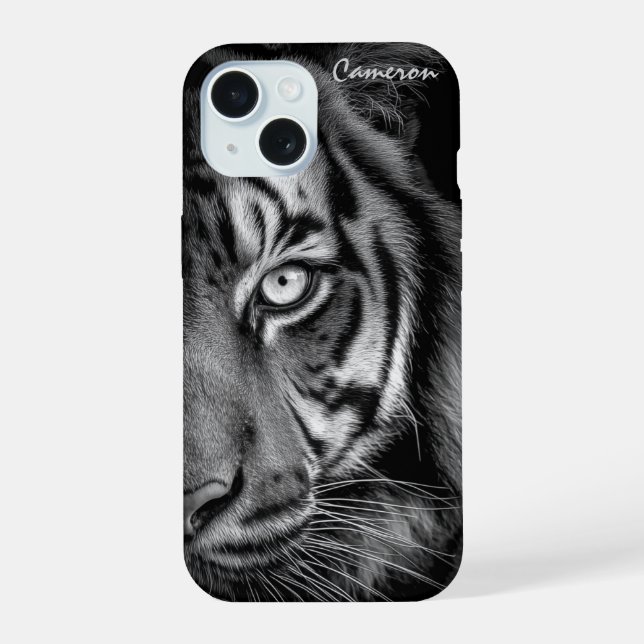 Coque iPhone 15 Boîtier de téléphone Tiger - Personnalisable (Verso)