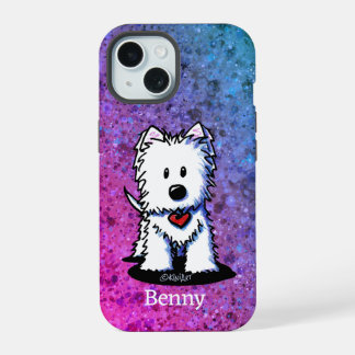 Coque iPhone 15 Boîtier de téléphone Westie Heartbeat