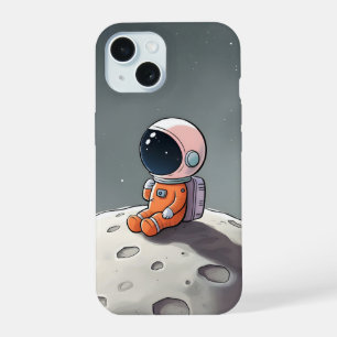 Coque iPhone 15 Boîtier iPhone 15 - Astronaute assis sur la lune