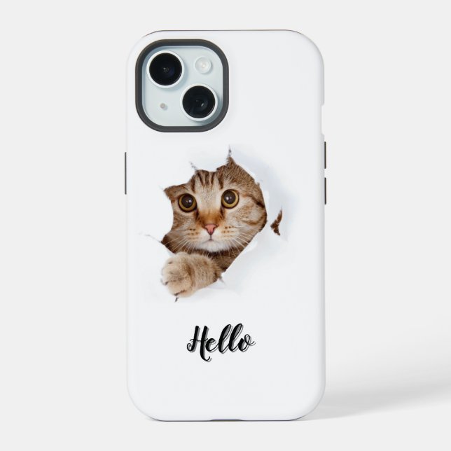 Coque iPhone 15 Boîtier IPhone 15 avec un joli chaton  (Verso)