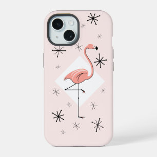 Coque iPhone 15 Boîtier iPhone diamant rose flamant