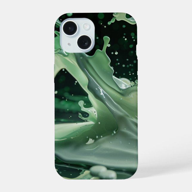 Coque iPhone 15 Boîtier iPhone Emerald Splash Dynamics (Verso)