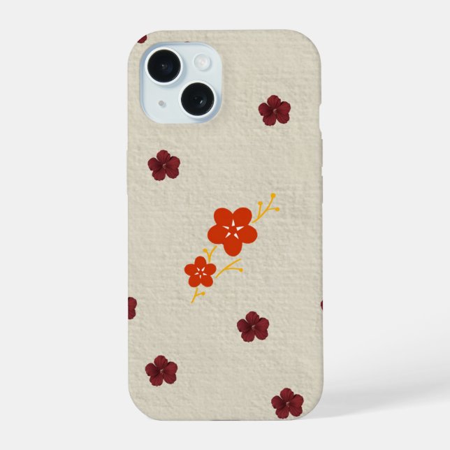 Coque iPhone 15 Boîtier Iphone fleurs  (Verso)