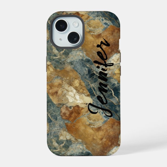 Coque iPhone 15 Boîtier pour iPhone / iPad en agate de marbre (Verso)