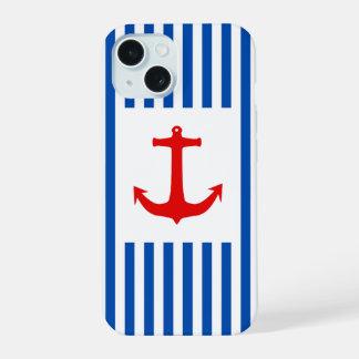 Coque iPhone 15 Boîtier téléphonique Ancres Away (rouge et bleu)