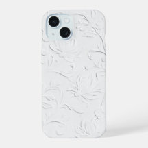 Boîtier téléphonique classique blanc floral embout