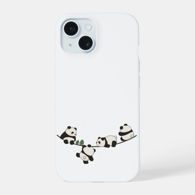 Coque iPhone 15 Boîtier téléphonique Panda | Couverture de l'iPhon (Verso)