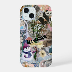 Coque iPhone 15 Boîtier téléphonique Retro Art Collage