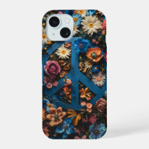 Boîtier téléphonique vintage Floral Peace Sign