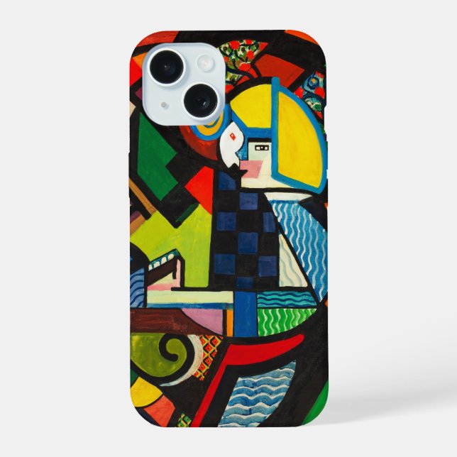 Coque iPhone 15 Bold & Chic : Fille dans un rocher (Verso)